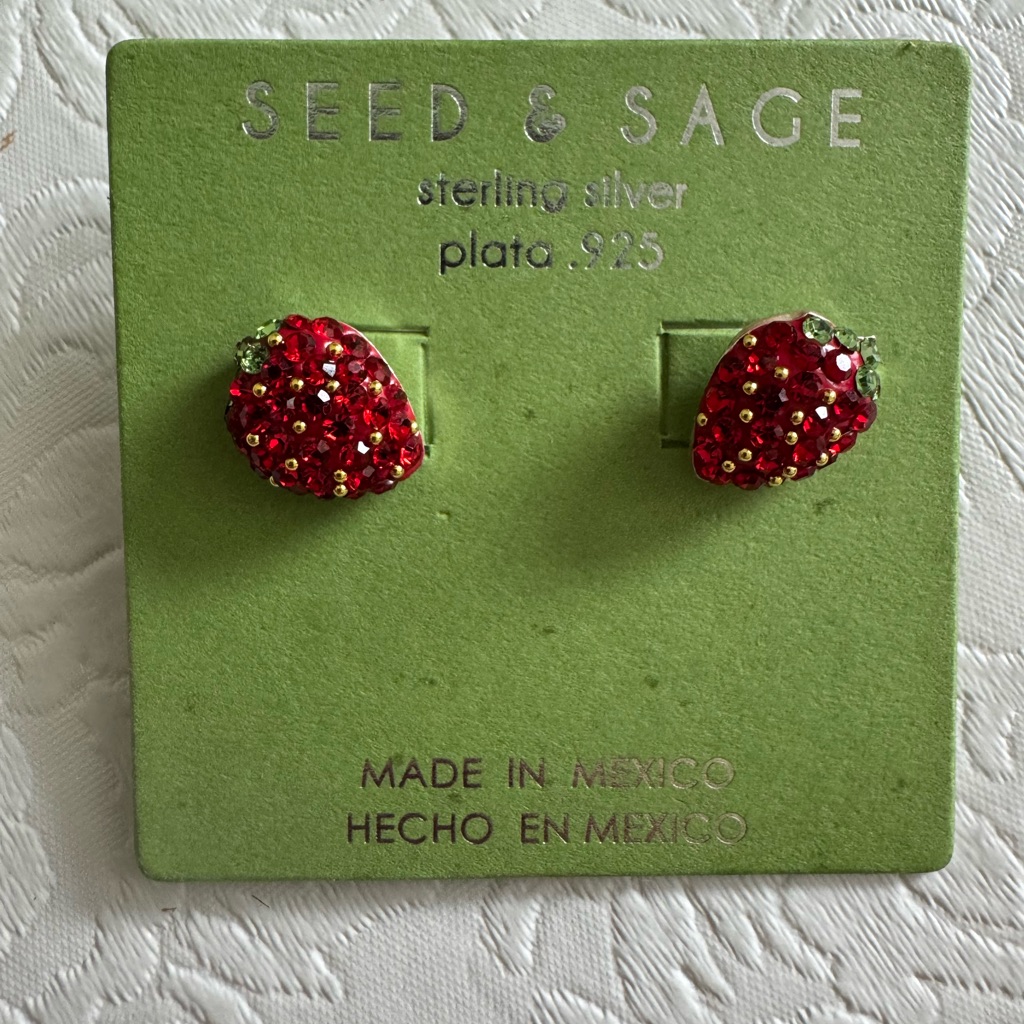 Seed & Sage Strawberry Earrings 925 Sterling Silver